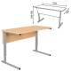 Стол-парта 2-местный регулируемый СУТ.55, 1200х500х640-780 мм, рост 4-6, серый каркас, ЛДСП клён. Фото товара с разных ракурсов.