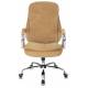 Кресло руководителя Бюрократ T-9950SL Fabric горчичный Velvet 73 крестов. металл хром. Фото товара с разных ракурсов.